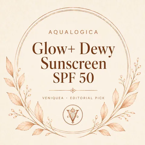 Veniquea editorial tile for Aqualogica Glow+ Dewy Sunscreen