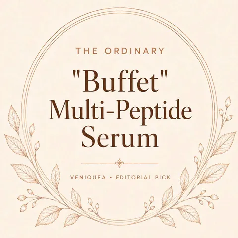 Veniquea editorial tile for The Ordinary Buffet Multi-Peptide Serum